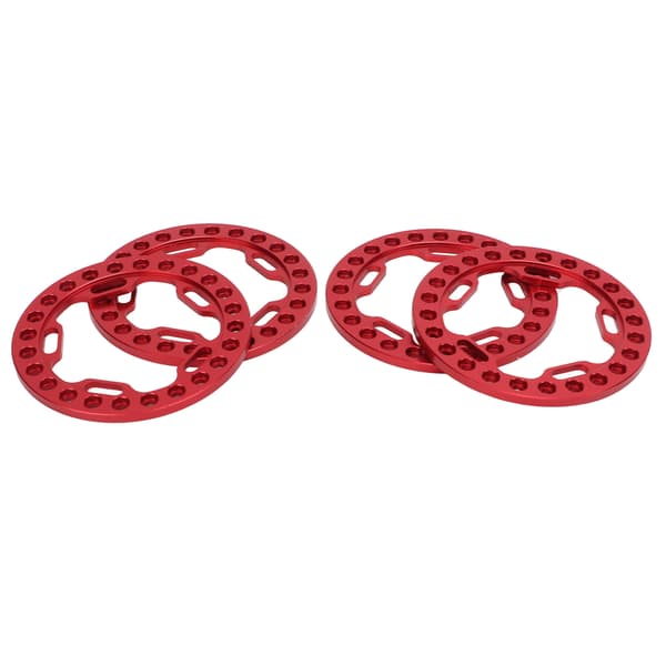 4 stk Hjul Ydre Beadlock Ring 1,9 Tommer Udskiftnings Hjul Beadlock Ringe til 1/10 RC Biler Rød