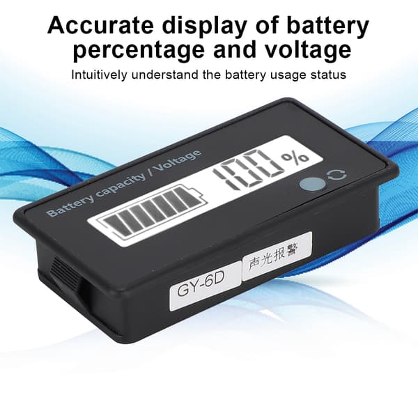 GY-6D PCB HTN Lyd-lys Alarm Batterikapacitetsmonitor Indikator Display 12-84V (Hvidt Lys)
