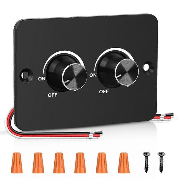12V lysdæmper, 2-gangs 60W PWM autocamper lastbiler marine LED-lysdæmper, ON/OFF roterende lysdæmper til LED-strip, Puck-lys, stemningsbelysning