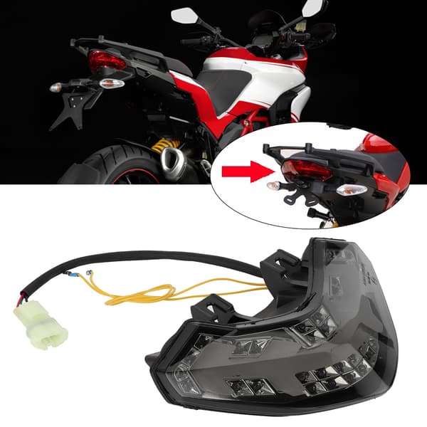 Motorcykel LED Bakljusmontering Rökfärgad Lins Passar Ducati Multistrada 1200/1200S 2010-2014