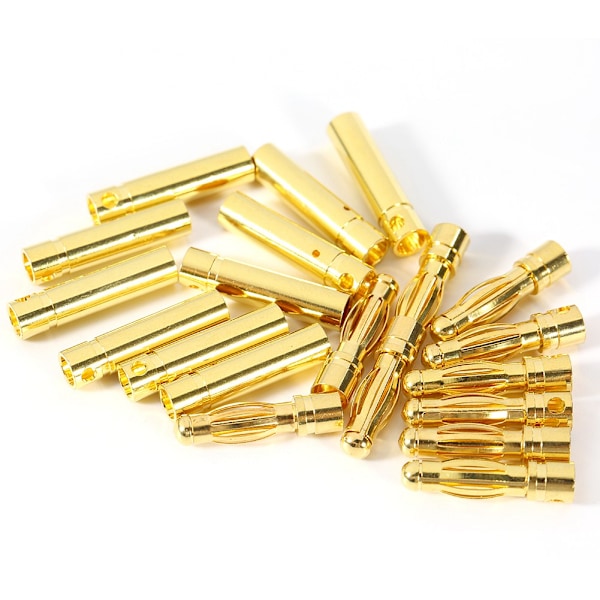 10 par 4 mm guldkugle stik bananstik adapter til RC batteri ESC motor