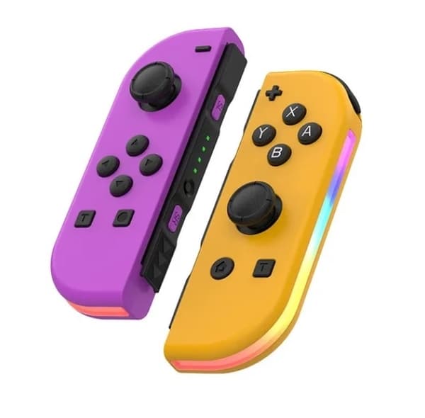 【03】Controller LED kompatibel med JoyCon Nintendo Switch Lilla_v (YJD) Lilla Purple PURPLE/ORANGE