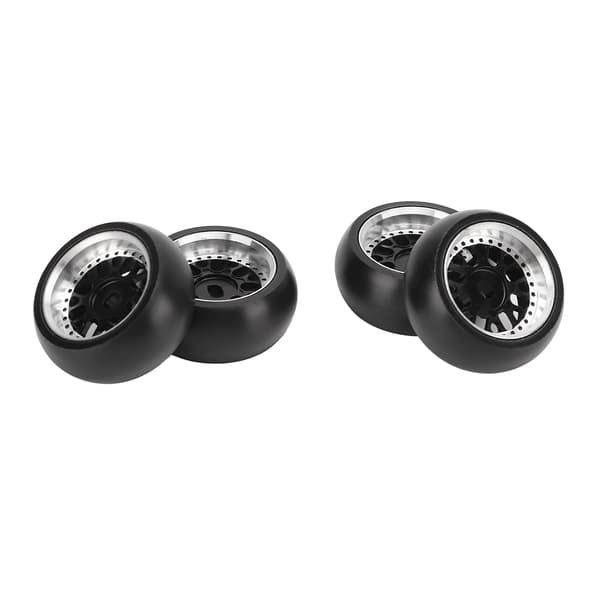 4 stk RC Drift-dæk Aluminiumlegering Stabil Fleksibel Drift-bildæk til Wltoys 1/28 RC Bil Sort