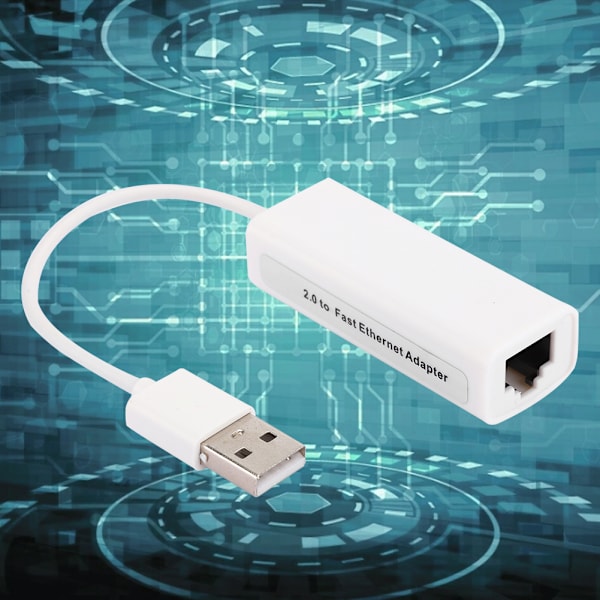 USB2.0 Ethernet Adapter RJ45 Vit ABS RTL8152B Chip Dator Externt Nätverkskort