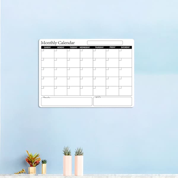 Omskrivbar magnetisk whiteboard kylskåpskalender anslagstavla månadsplanerare