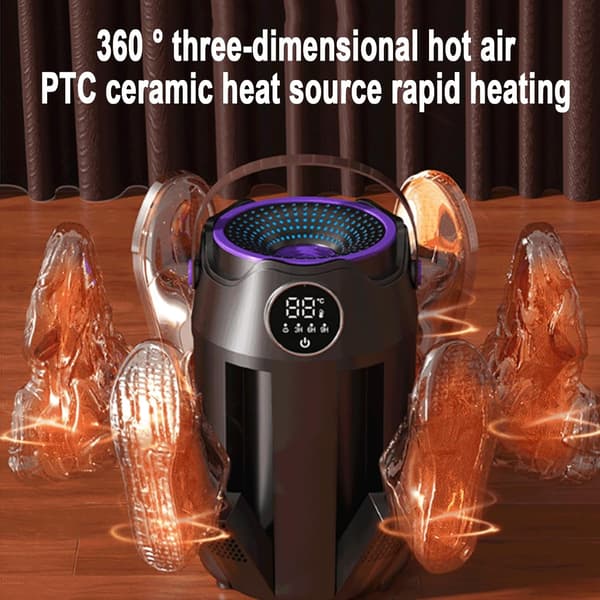 【03】Electric Shoe Dryer - 48°C Smart Dryer with 6 Stands, 3/6/9H Timer & Foldable Design for Shoes (Black)