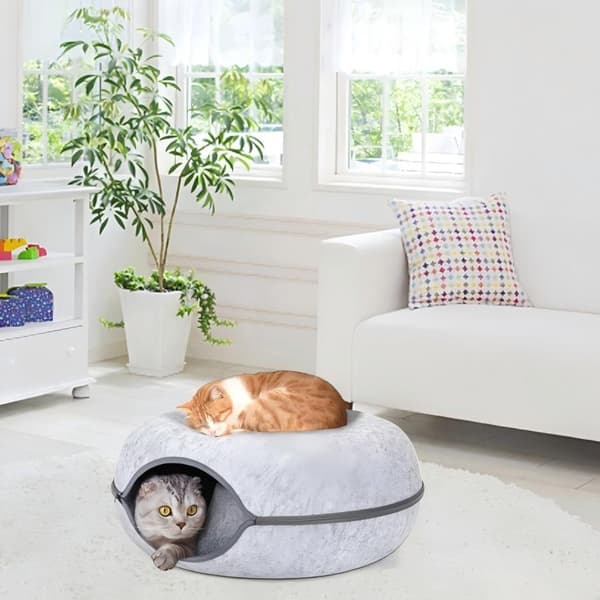 Munkformad kattunnelbädd, 2 i 1 och tvättbar.