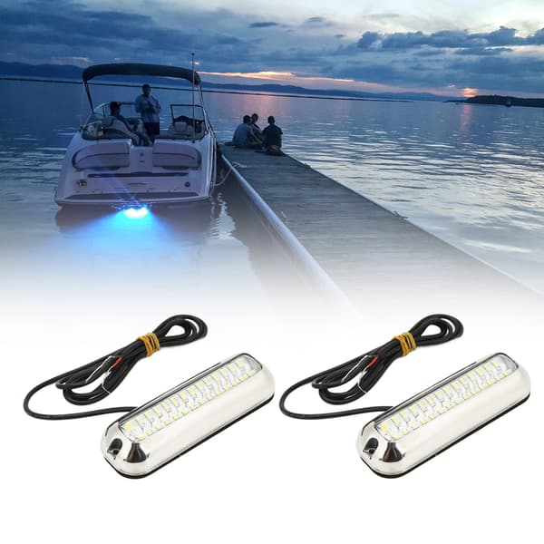 Vandtæt Marine LED Bådlampe - Blå, 42 LEDs, 10-30V DC, Undervands, Drænproplampe