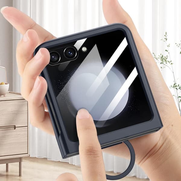 【03】Samsung Z Flip6/FLIP7 FE Telefoncover, Foldbart Telefoncover, Sort
