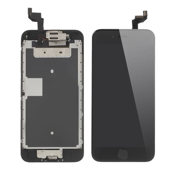 【03】LCD Screen and Digitizer with Frame for iPhone 6s Plus - Black Svart Svart black