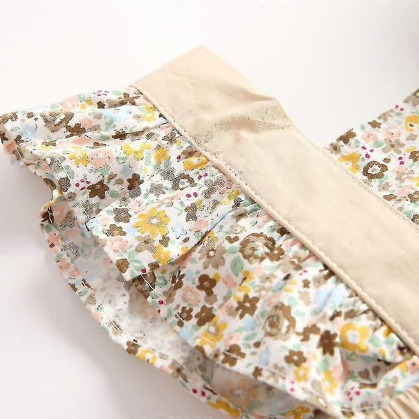 nyfødt pige sele kortærmet blomstret bodysuit (6-12cm)