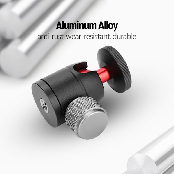 Aluminiumlegering 360° Vridbar Mini Kulled 1/4\" Skruvfäste för DSLR Kamera Stativ