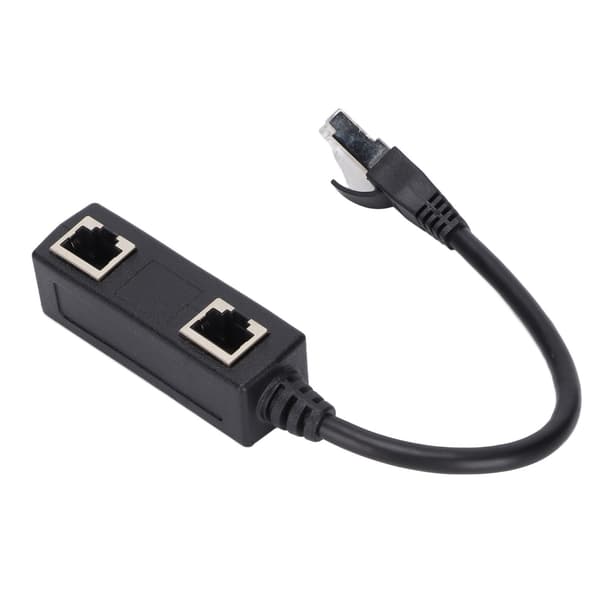 RJ45 Splitter Adapter 1 Han til 2 Hun Port Ethernet-stik til Netværk Hjemmekontor