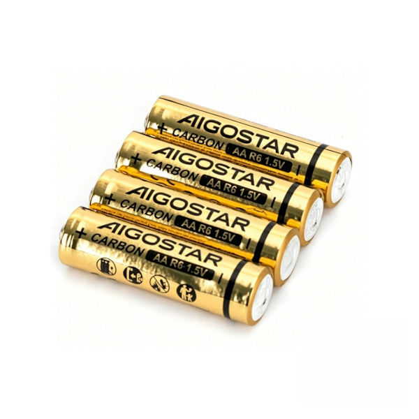 4 stk. kulbatteri R6P (AA) 1,5V