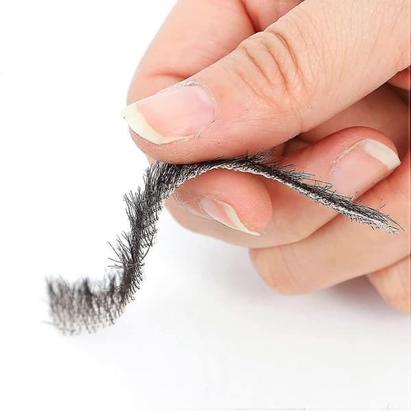 Falsk skæg Realistisk 100 % Ægte Hår Helt Håndbundet Goatee Sort Til Mænd Makeup Underholdning/Drama (hz03)