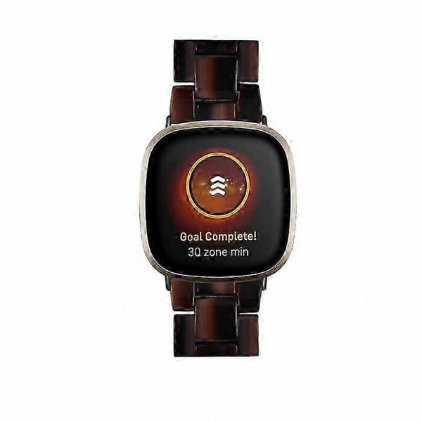 20 mm harpiksrem med spænde i rustfrit stål til Fitbit Versa 4/Sense 2 udskiftningsurrem Chocolate
