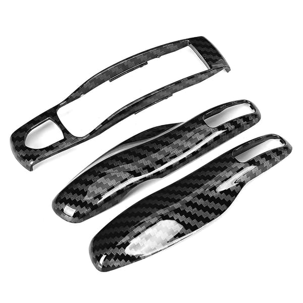 3st/set Kolfiberstil Bilnyckel Trimskydd Passar Porsche Cayman/Macan/Boxster