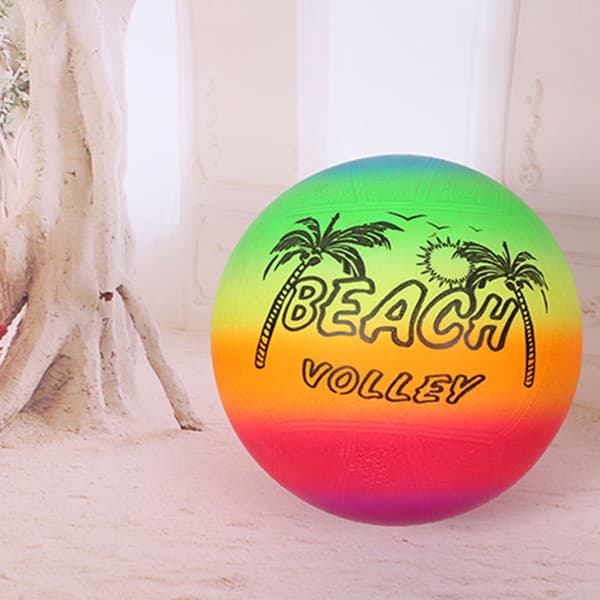 Tilfældig levering Regnbue Strandbolde Oppustelig Strandbold til børn Indendørs Udendørs Blød Touch Volleyball til Svømmepøl Have