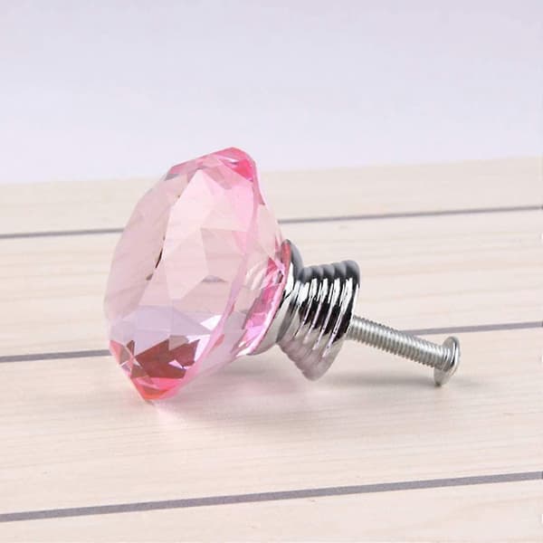 x 30 mm diamantdørknopper, krystalglas diamantdørknopper med skruer til skabsskuffer og møbler