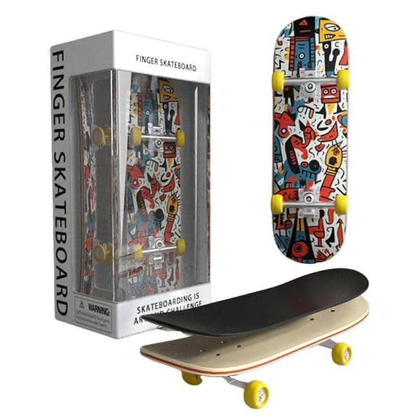 Mini træfinger-skateboards legetøj mod angst sensorisk fingerlegetøj skrivebordslegetøj til børn voksne fødselsdag børnedag F