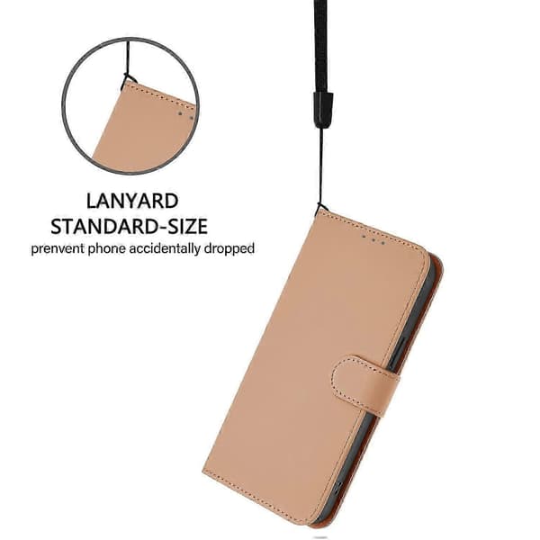 Til Samsung Galaxy A55 5G Cover Solid Farve Pung Læder Telefoncover med Rem - Citron -XN Multicolor Nude