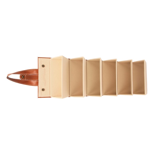 Rejse Solbrille Organizer Etui Brun 6 Slots Hængende Foldbar PU Læder Brille Opbevaringsboks