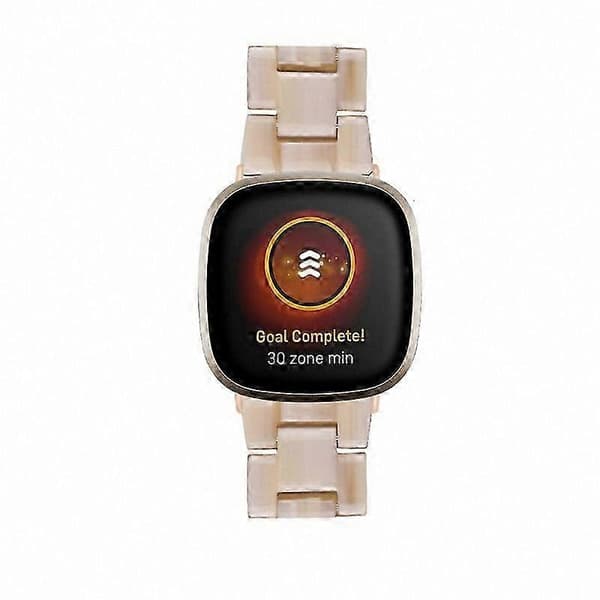 20 mm harpiksrem med spænde i rustfrit stål til Fitbit Versa 4/Sense 2 udskiftningsurrem Ivory White