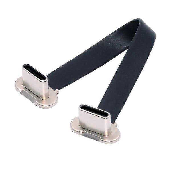 UC-170-0.07M 75mm Vinklet USB-C til USB-C Ultra Slankt Fladt USB2.0 Datakabel 65W Hurtig Opladerkabel til L