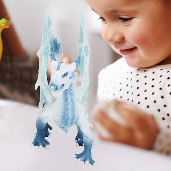 Mycket Simulerad Drakfigur Modell Samling Pedagogisk Leksak för Barn Isdrake