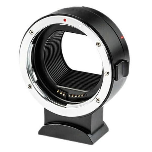 EF-EOSR automatisk adapterring EF autofokusobjektivadapter för Canon EF och EF-S objektiv DSLR objektiv EF-port Musta