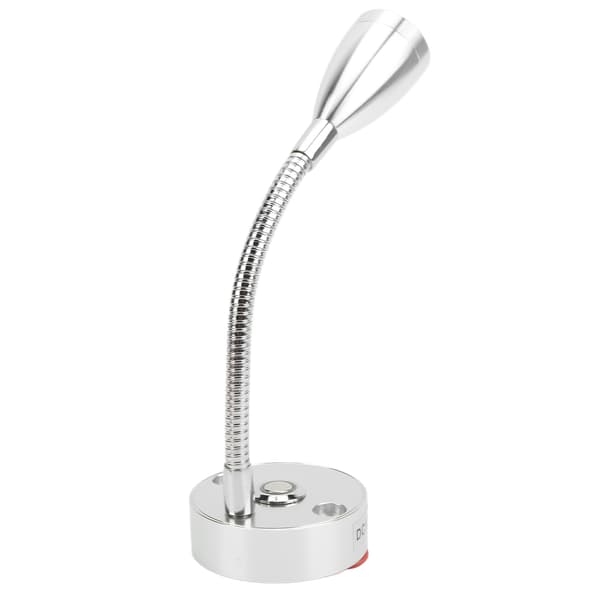 RV Læselampe Fleksibel Hals 3 Farve Lys 12‑24V 3W USB Genopladelig Universal til Yachts Både Sølv