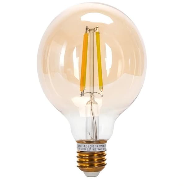 Aigostar G95 E27 6W Justerbar Mesh Bluetooth Smart Pære, Vintage Ravfarvet Glødetrådspære