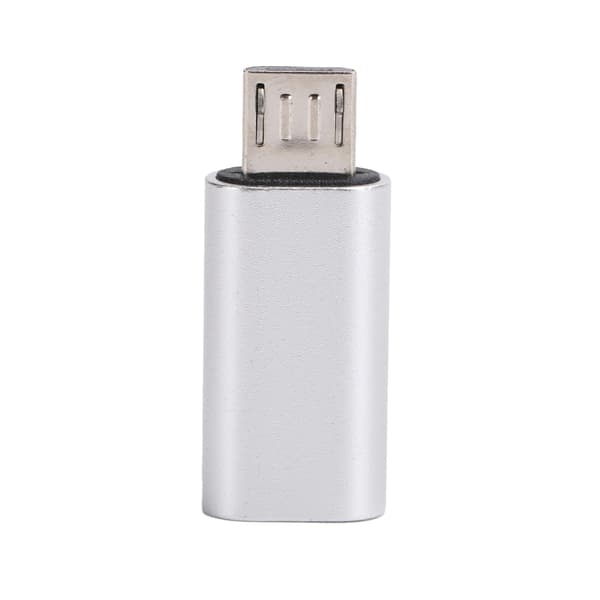 TypeC-sovitinmuunnin Naaras Micro Uros Matkapuhelimen Datalinja USB-lataus (Hopea)