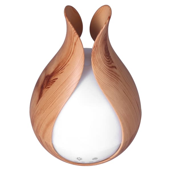 Aromaterapi Luftfuktare 200ml 100V till 240V Ljus Trästruktur Diffuser med LED-lampor EU-kontakt