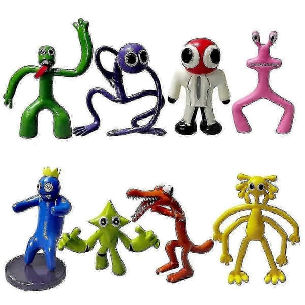 Rainbow Friends 8 STK Actionfigursæt - Farverige Gaming Samleobjekter til Børn