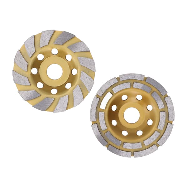 4.5in Slipskiveset Dubbelrad och Turbo Segment Diamantkopp Slipskiva Utan Bricka
