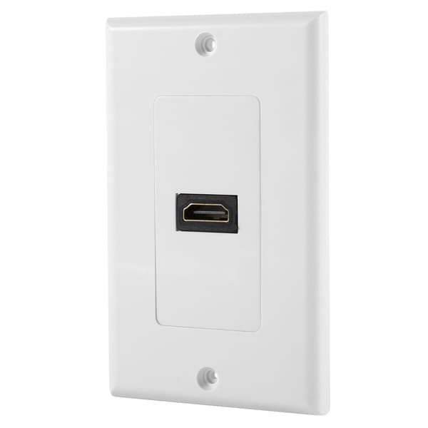 1 Port Guldpläterad HDMI med Ethernet Väggplatta Frontskydd för Hemma Bio DVD Vit