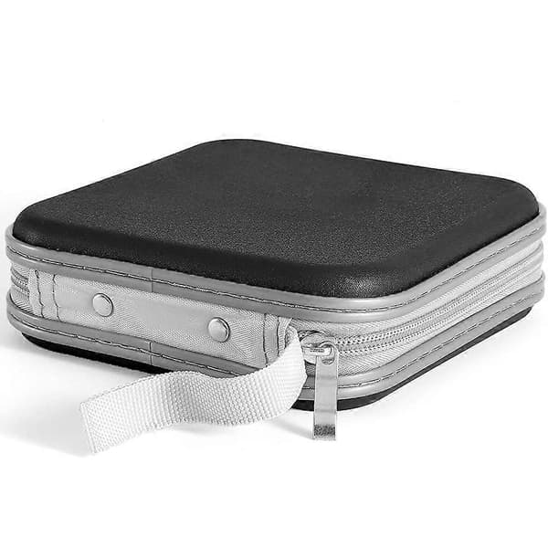 【03】CD-etui med 40 rum, hård plast DVD-etui bærbar lynlås CD-etuiholder stor opbevaring