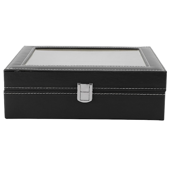 Bærbar PU læder ur taske 10 rum smykke display etui opbevaringsholder