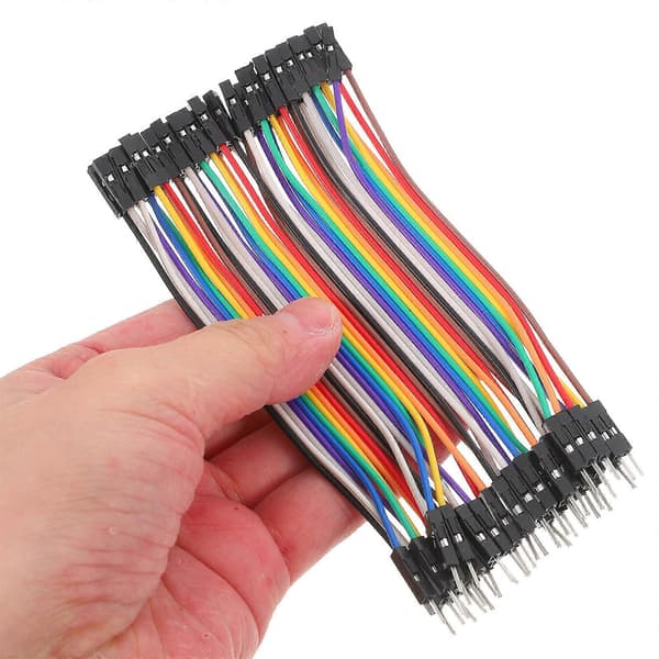40 stk. 10 cm 2,54 mm han til hun farvede jumperkabler kompatible med breadboard