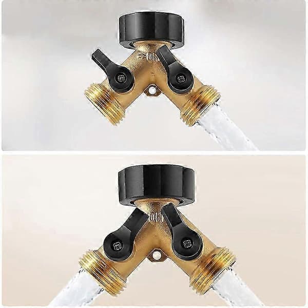 3/4 messing kugleventil, 3-vejs vandfordeler i messing, Y-formet 3-vejs messing kugleventil til havevaskemaskine 1 PC