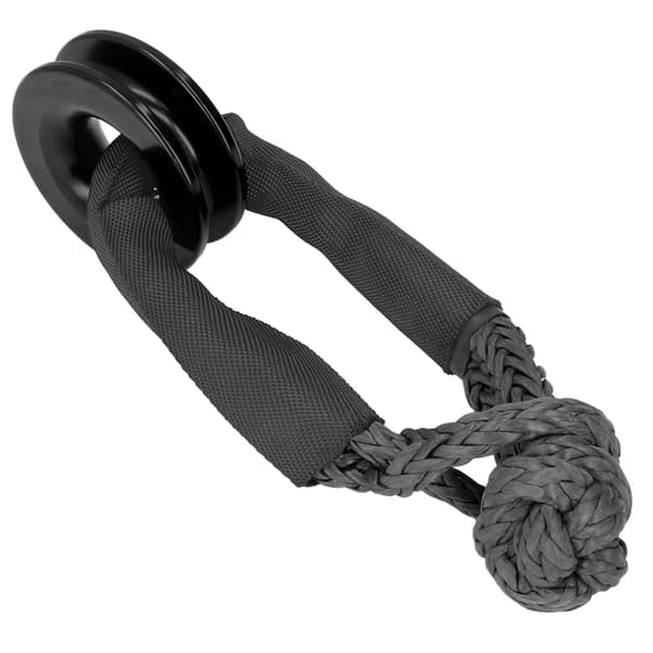 Recovery Ring Kit Syntetisk Soft Shackle Reb Aluminium Legering Snatch Ring til ATV UTV SUV Truck Sort
