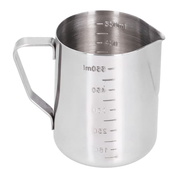 Mælkeskumningskande i rustfrit stål med måleskala til hjemmebar, 550 ml