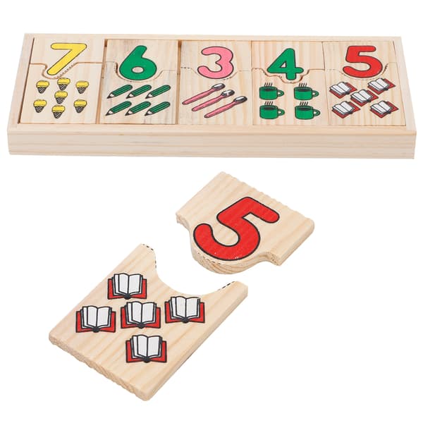 3-pack Träsäkra Färger Barnpussel Intelligens Liten Nummerinlärningsbräda