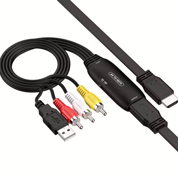 RCA til HDTV-konverter, AV til HDMI-adapterkabel, RCA til HDMI