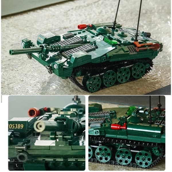 【03】Militærmodel WWII Svensk Strv 103 Hovedkampvogn Samlerobjekt Byggeklodser Mursten Legetøj
