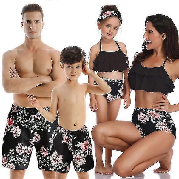 Herr Föräldra-barn Badbyxor Snabbtorkande Strandshorts För Barn Badkläder