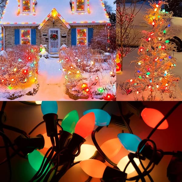 【03】7,6 m C7 LED-keraamiset moniväriset jouluvalot [ZHE] Ceramic Multicolor