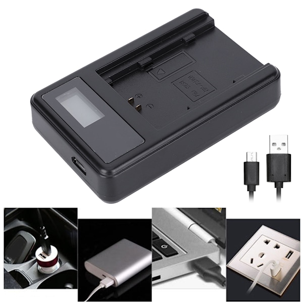 SEIVI NP FZ100 LCD Opladningsdisplay USB Enkelt Slot Kamera Batterioplader til Sony A7RIII A7R3 A9 7RM3