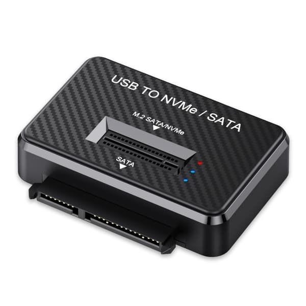 USB till NVMe/Adapter Hårddiskläsare Disk-omvandlare Strömadapter Dataöverföring, M.2 NVMe/SATA SSD-kortläsare
